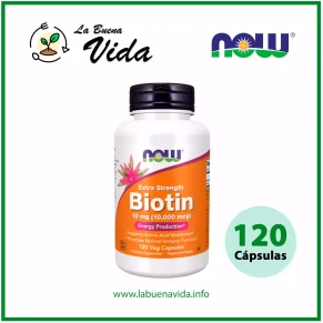 Extra Strength Biotin 10 mg. Now La Buena Vida