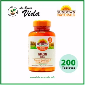 Niacina 500 mg (Vit B3) Sundown la buena vida