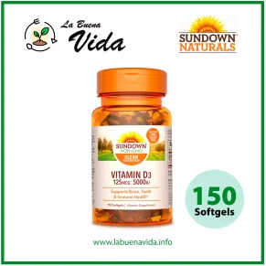 Vitamina D3 5000 IU Sundown la buena vida